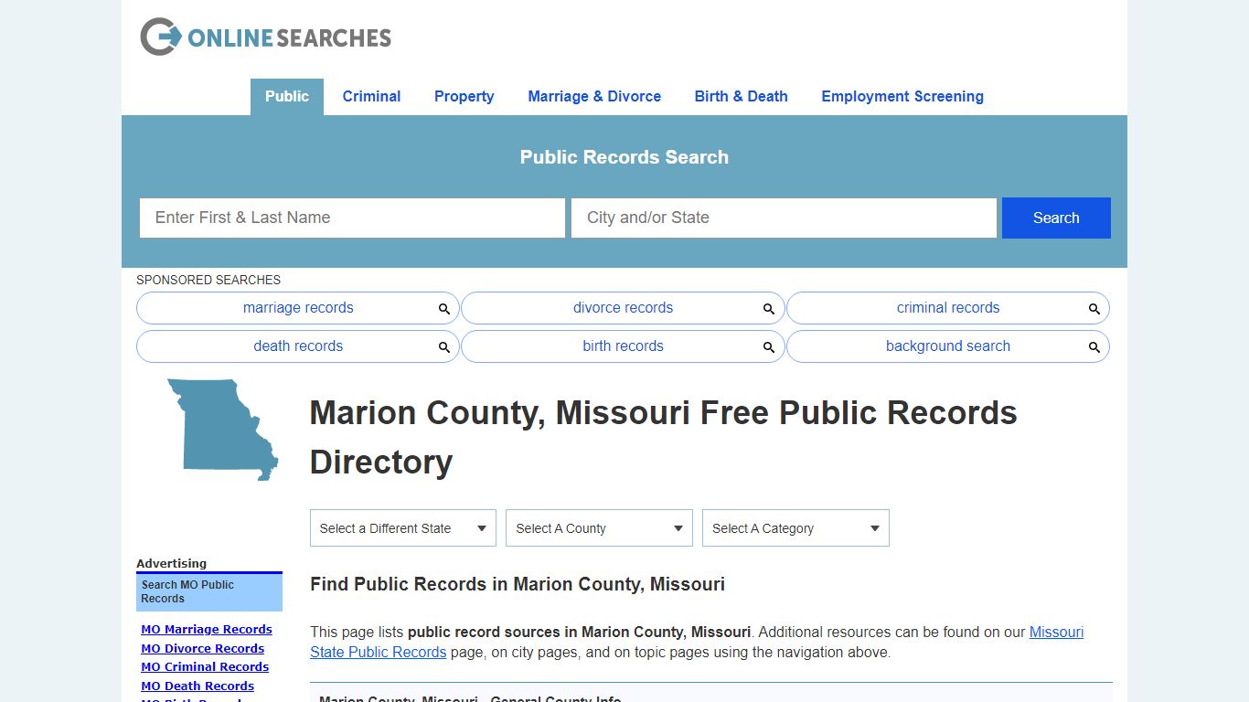 Marion County, Missouri Public Records Directory